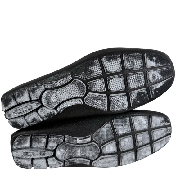 Cole Haan Nike Air Penny Black Loafers Size 9 Wide Black Leather Slip On Shoes - Picture 10 of 13